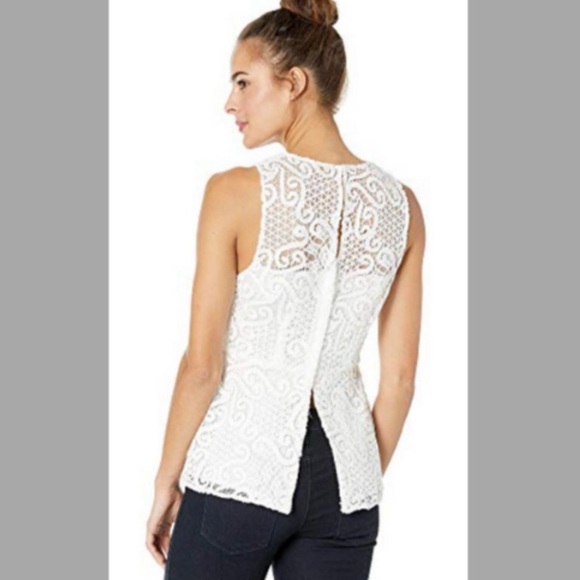 BCBGMAXAZRIA Sleeveless Lace Peplum Top - Picture 7 of 7